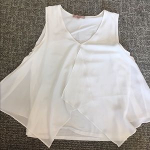 White Flowy Tank Top Blouse